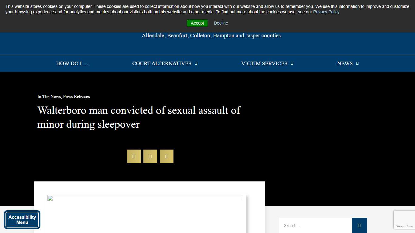 Walterboro man convicted of sexual assault of minor during sleepover